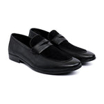 BLACK SPLIT LEATHER SHOES - Hi-Street