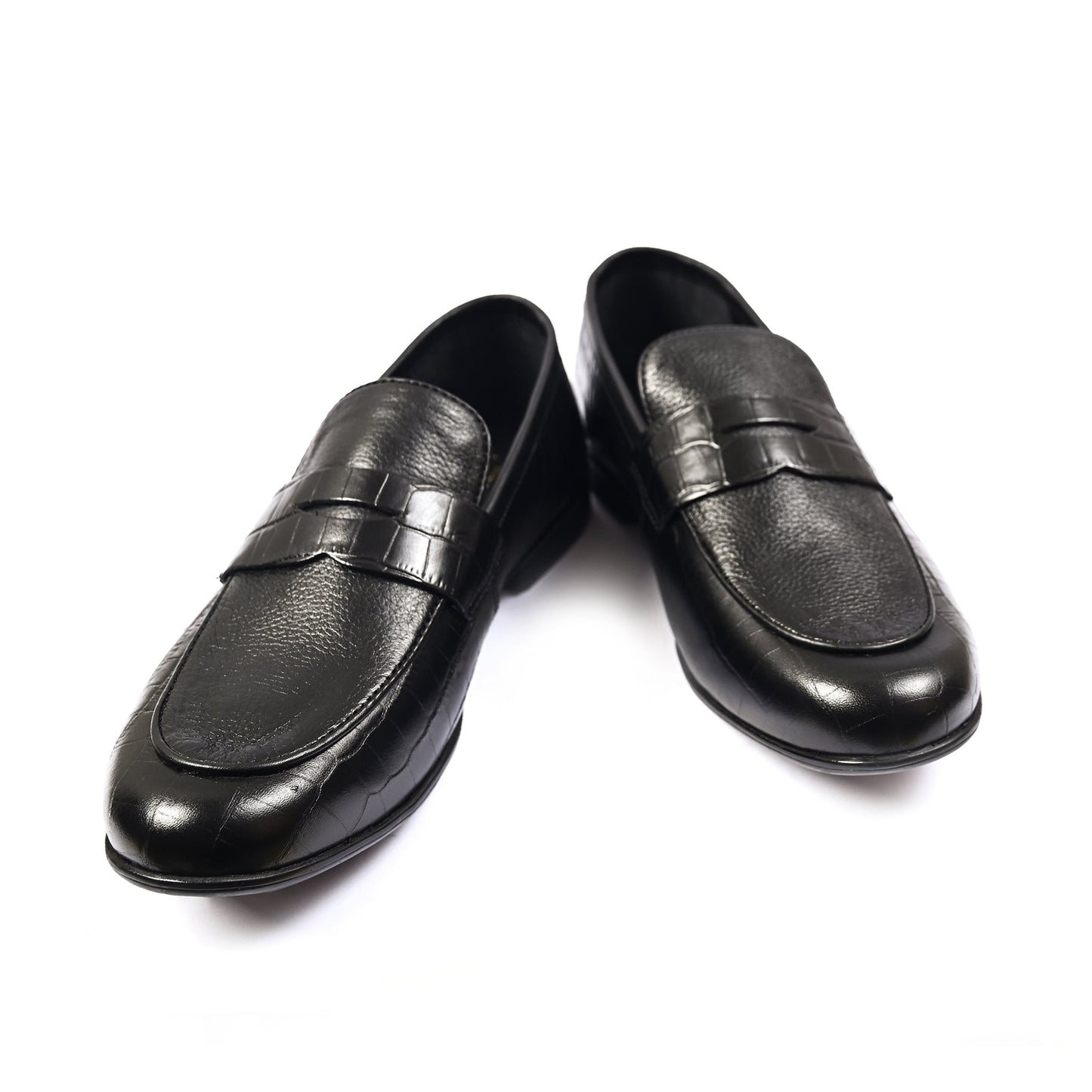 BLACK SPLIT LEATHER SHOES - Hi-Street