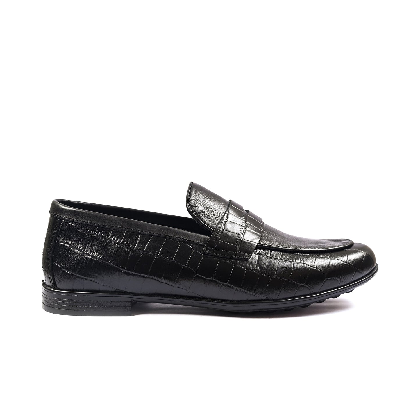 BLACK SPLIT LEATHER SHOES - Hi-Street