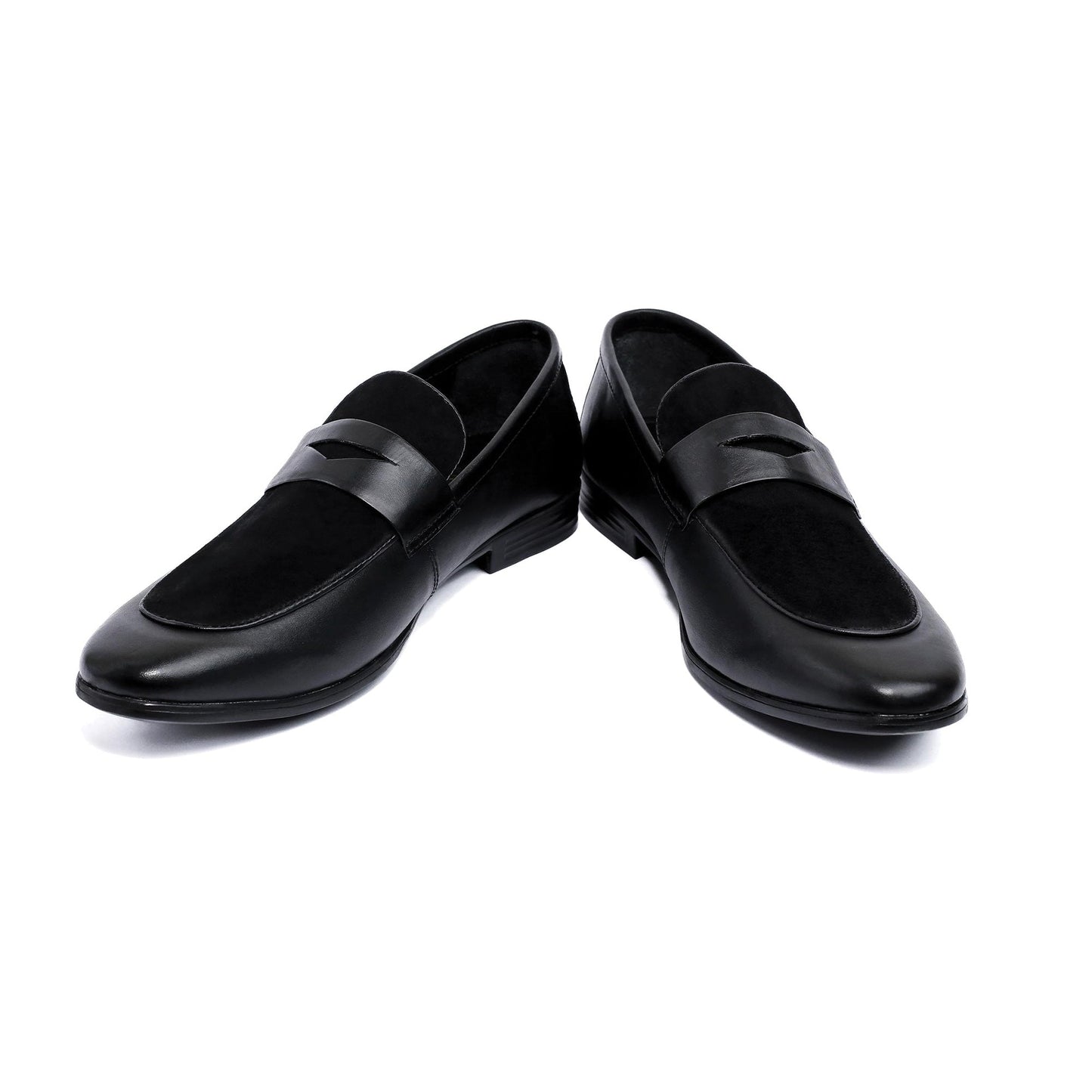 BLACK SPLIT LEATHER SHOES - Hi-Street