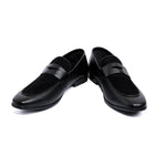 BLACK SPLIT LEATHER SHOES - Hi-Street