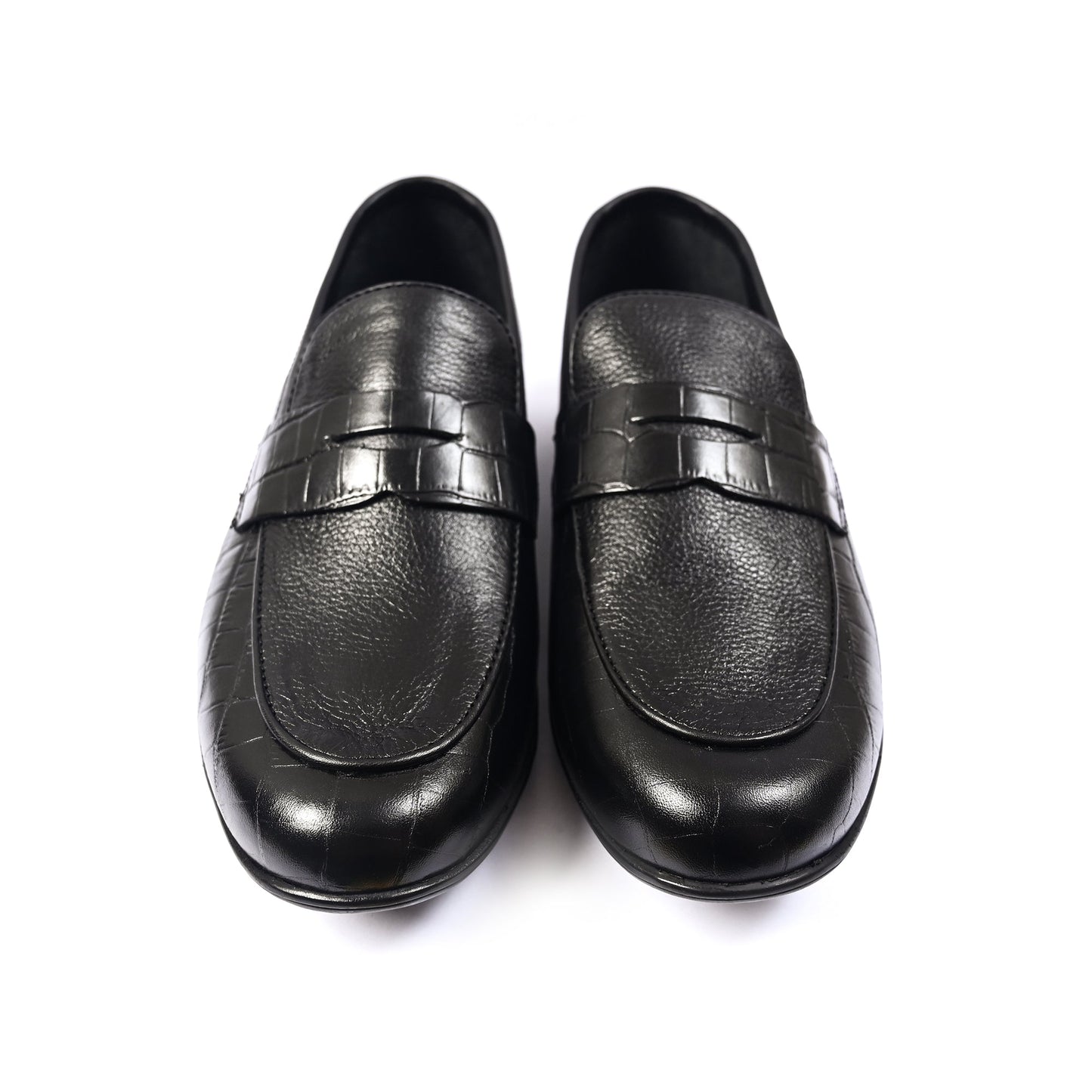 BLACK SPLIT LEATHER SHOES - Hi-Street