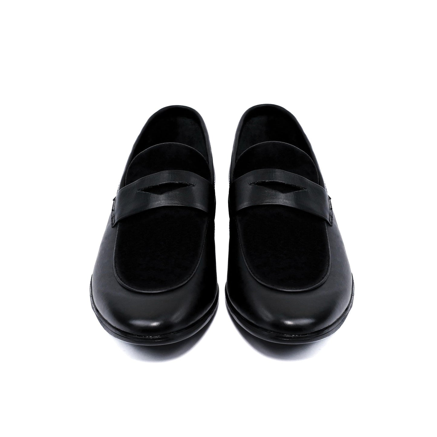 BLACK SPLIT LEATHER SHOES - Hi-Street