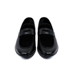 BLACK SPLIT LEATHER SHOES - Hi-Street
