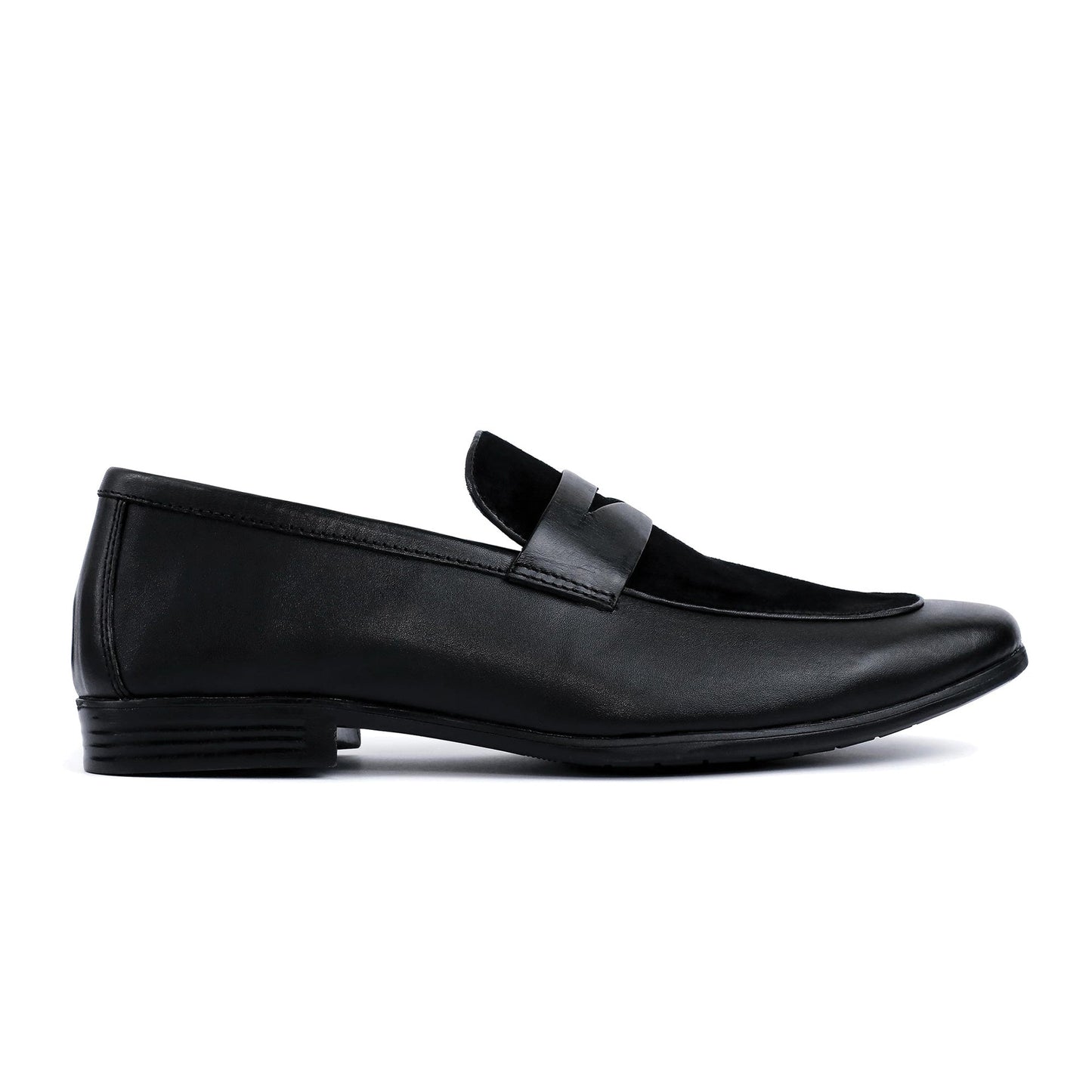 BLACK SPLIT LEATHER SHOES - Hi-Street