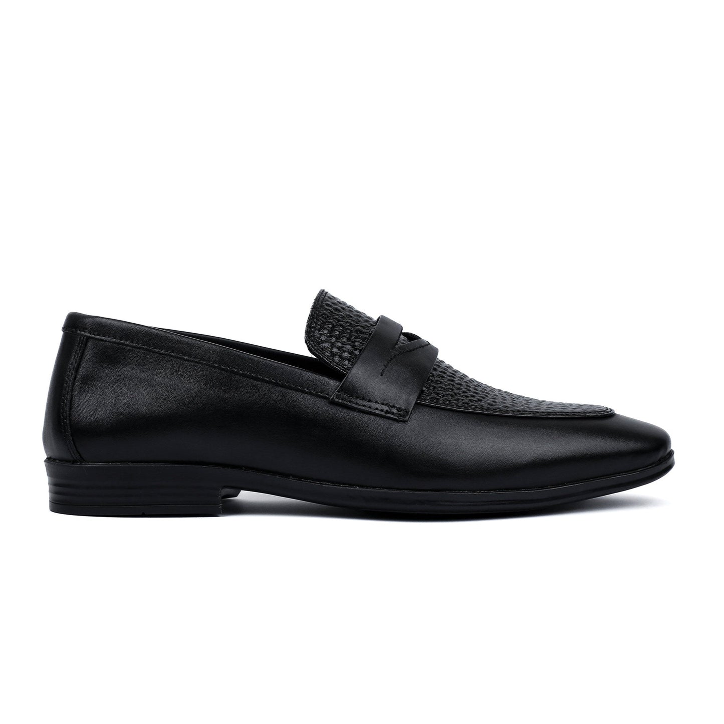 BLACK SPLIT LEATHER SHOES - Hi-Street