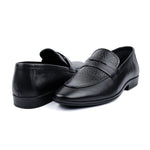 BLACK SPLIT LEATHER SHOES - Hi-Street