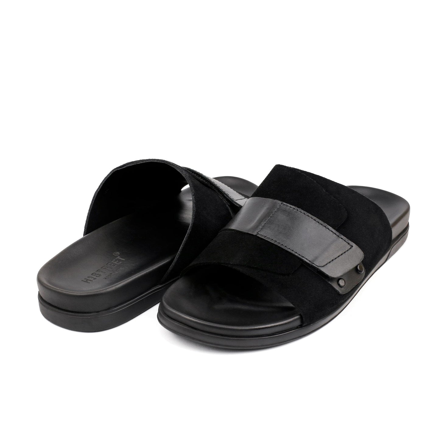 BLACK SUEDE COMFORT SLIPPER - Hi-Street