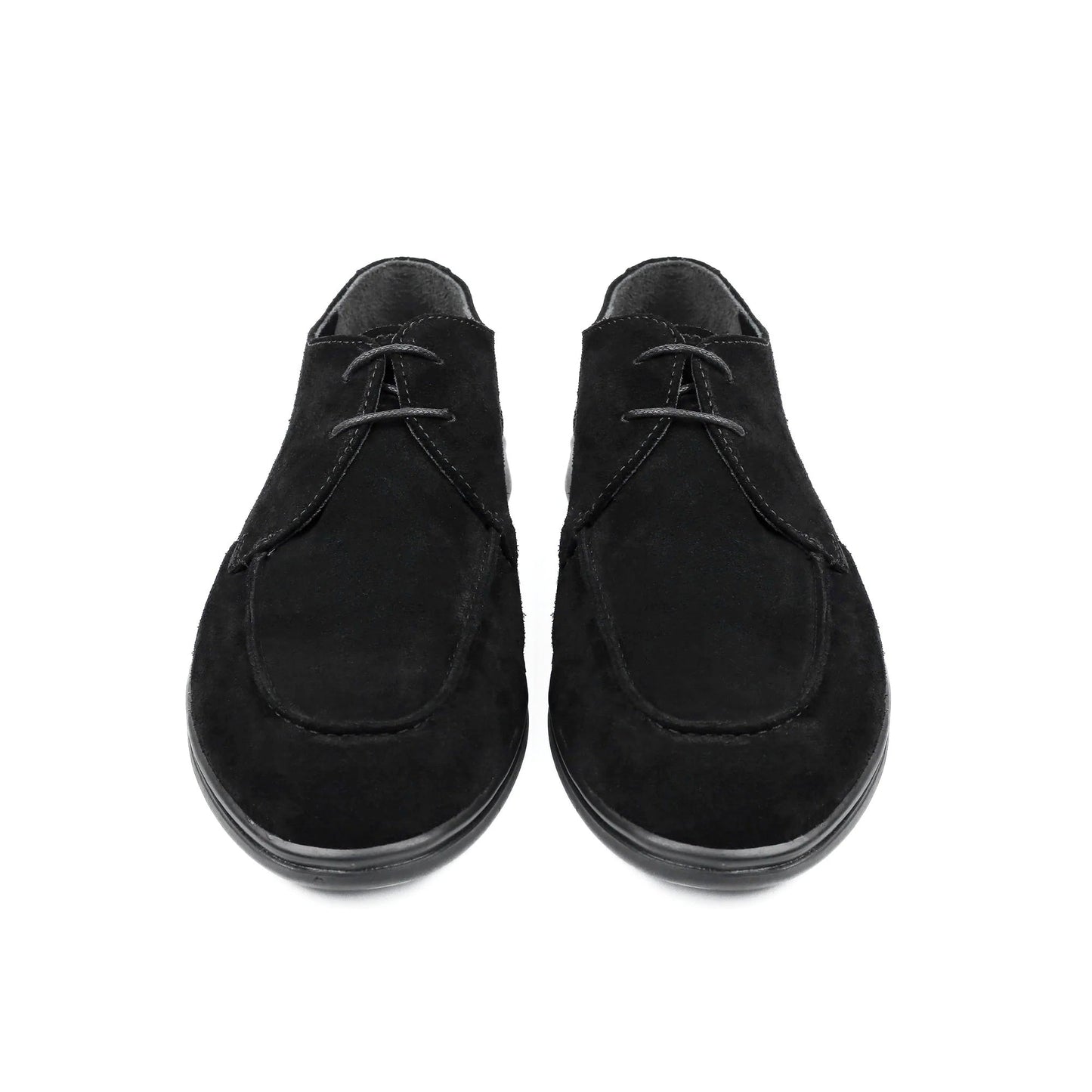 BLACK SUEDE LACE UP SHOES - Hi-Street