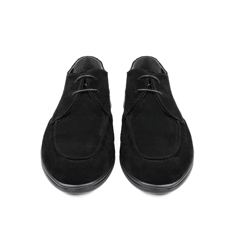 BLACK SUEDE LACE UP SHOES - Hi-Street