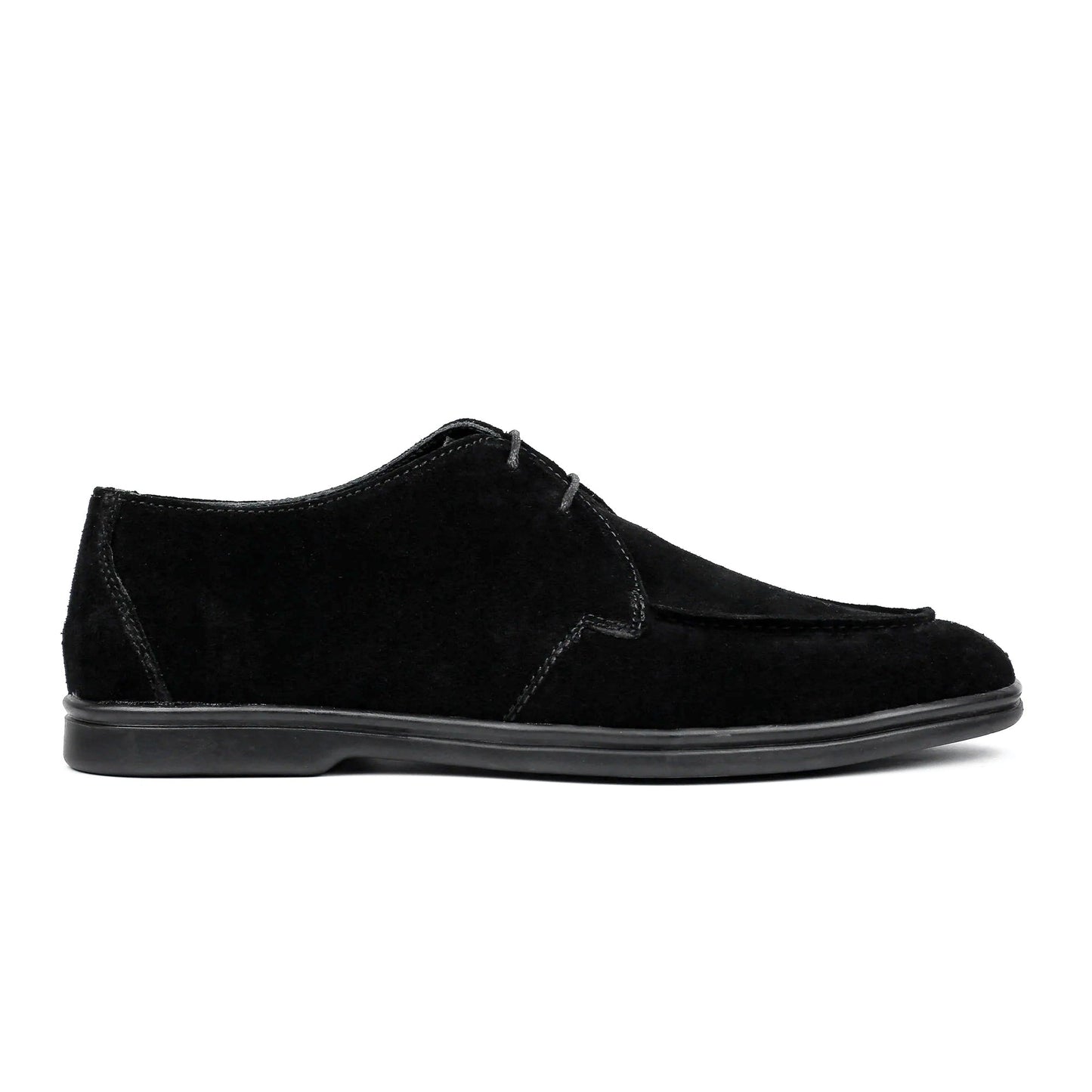 BLACK SUEDE LACE UP SHOES - Hi-Street