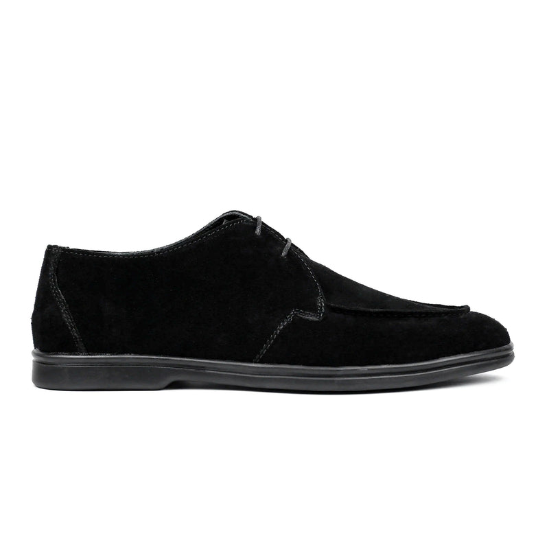 BLACK SUEDE LACE UP SHOES - Hi-Street