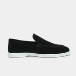 BLACK SUEDE LEATHER LOAFERS - Hi-Street