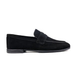 BLACK SUEDE LEATHER LOAFERS - Hi-Street