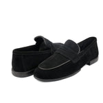 BLACK SUEDE LEATHER LOAFERS - Hi-Street