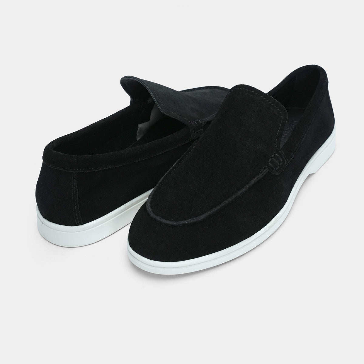 BLACK SUEDE LEATHER LOAFERS - Hi-Street