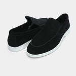 BLACK SUEDE LEATHER LOAFERS - Hi-Street
