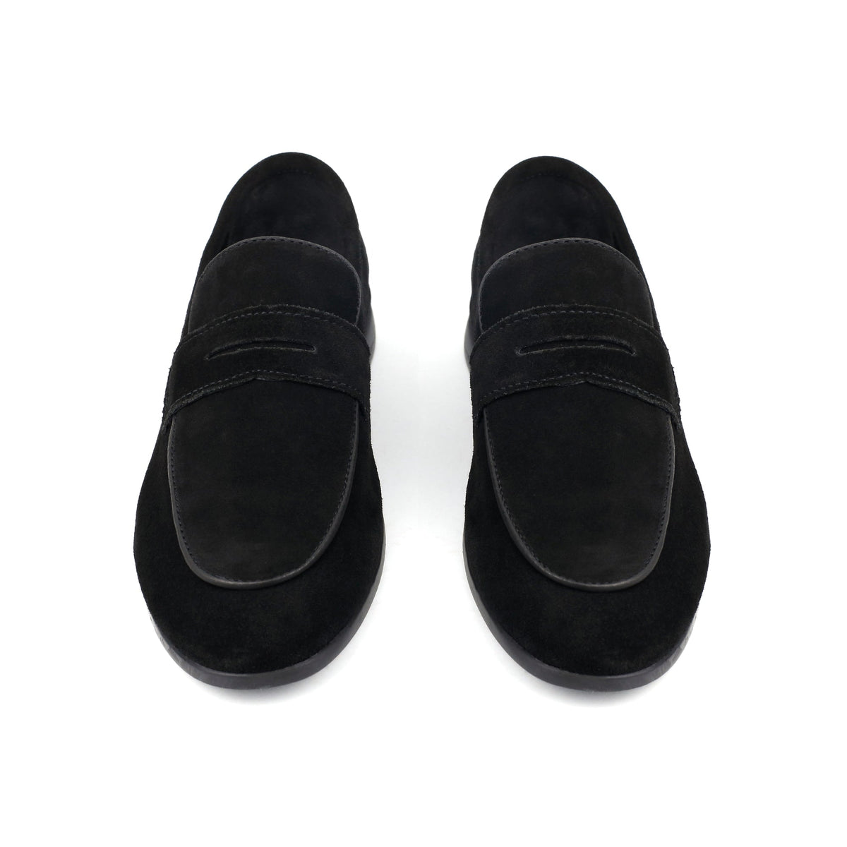 BLACK SUEDE LEATHER LOAFERS - Hi-Street