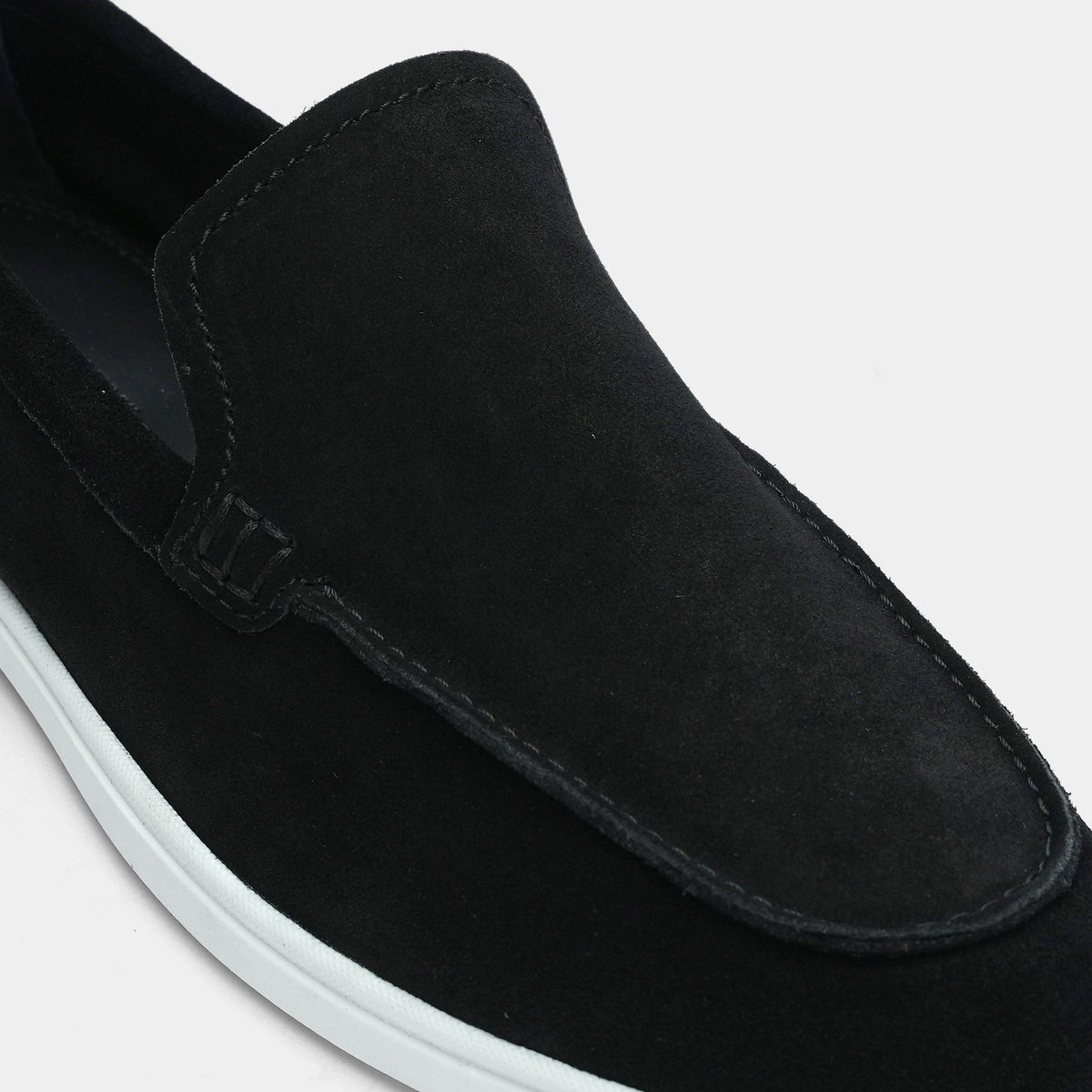 BLACK SUEDE LEATHER LOAFERS - Hi-Street