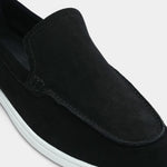 BLACK SUEDE LEATHER LOAFERS - Hi-Street