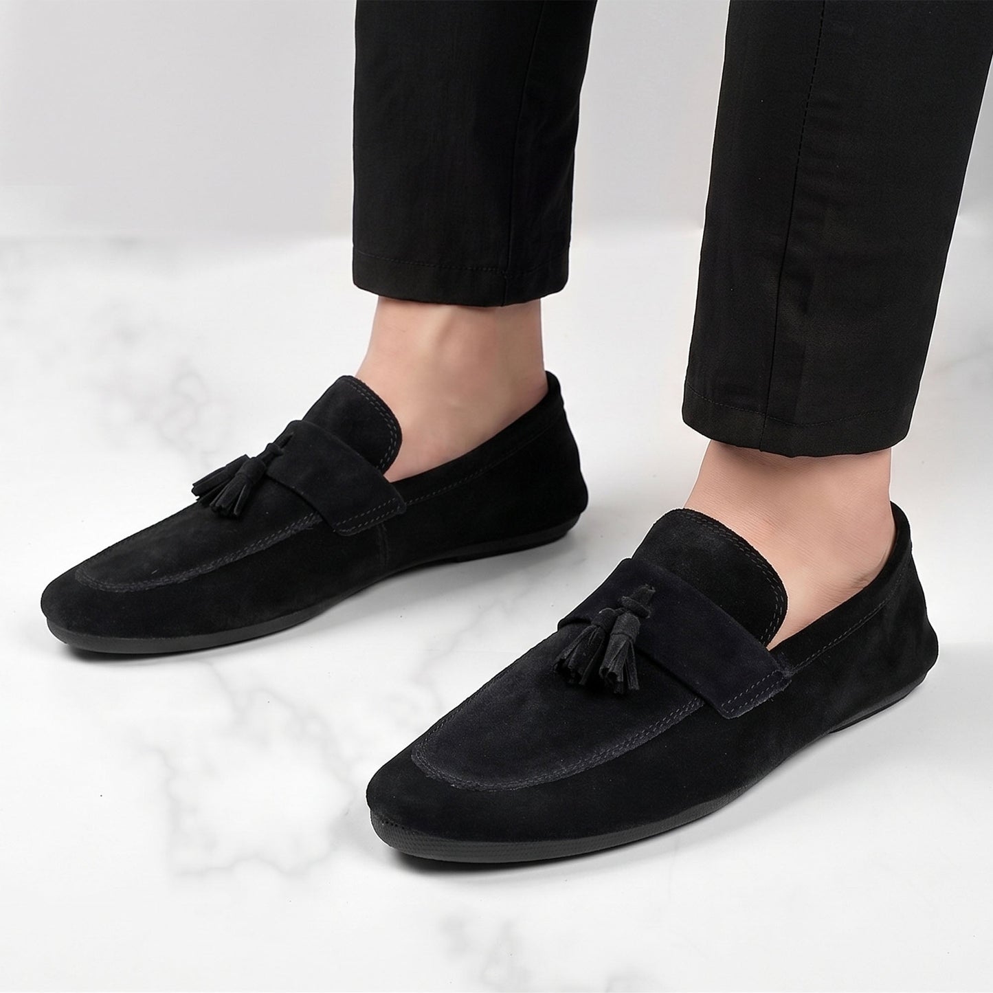 BLACK SUEDE LEATHER SHOES - Hi-Street