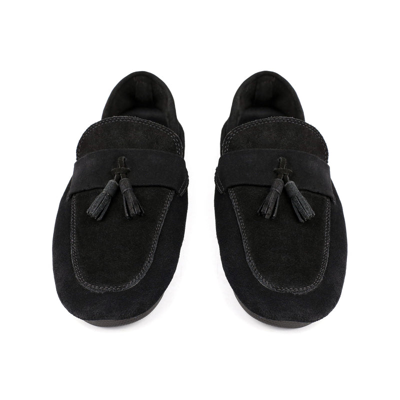 BLACK SUEDE LEATHER SHOES - Hi-Street