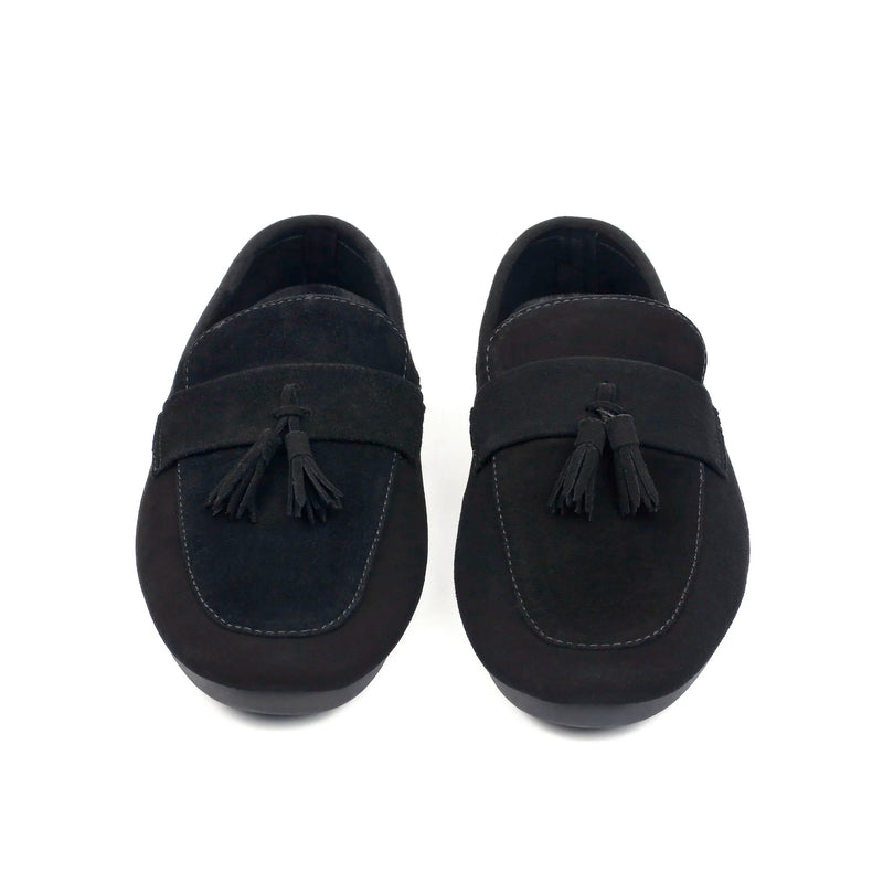 BLACK SUEDE TASSEL LOAFER - Hi-Street