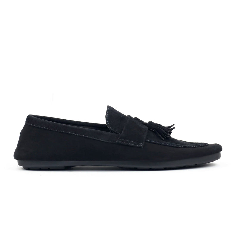 BLACK SUEDE TASSEL LOAFER - Hi-Street