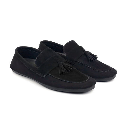 BLACK SUEDE TASSEL LOAFER - Hi-Street