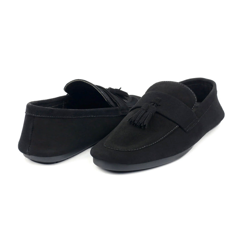 BLACK SUEDE TASSEL LOAFER - Hi-Street