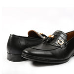 BLACK TASSEL LEATHER SHOES - Hi-Street