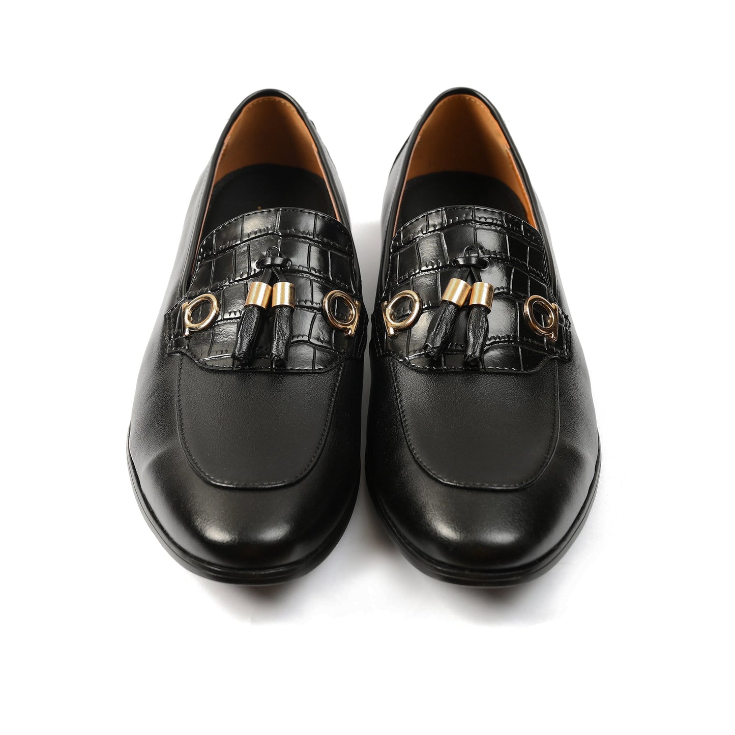 BLACK TASSEL LEATHER SHOES - Hi-Street