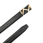 BLACK TEXTURE LEATHER BELT - Hi-Street