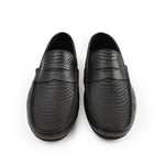 BLACK TEXTURED COMFY MOCCASIN - Hi-Street