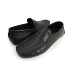 BLACK TEXTURED COMFY MOCCASIN - Hi-Street
