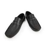 BLACK TEXTURED COMFY MOCCASIN - Hi-Street