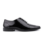 BLACK TEXTURED LACE UP SHOES - Hi-Street