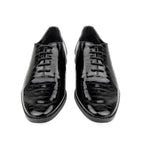 BLACK TEXTURED LACE UP SHOES - Hi-Street