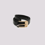 Black Textured Leather Belt - Hi-Street