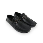 BLACK TEXTURED LEATHER MOCCASINS - Hi-Street