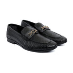 BLACK TEXTURED LEATHER SHOES - Hi-Street
