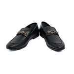 BLACK TEXTURED LEATHER SHOES - Hi-Street