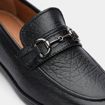 BLACK TEXTURED LEATHER SHOES - Hi-Street