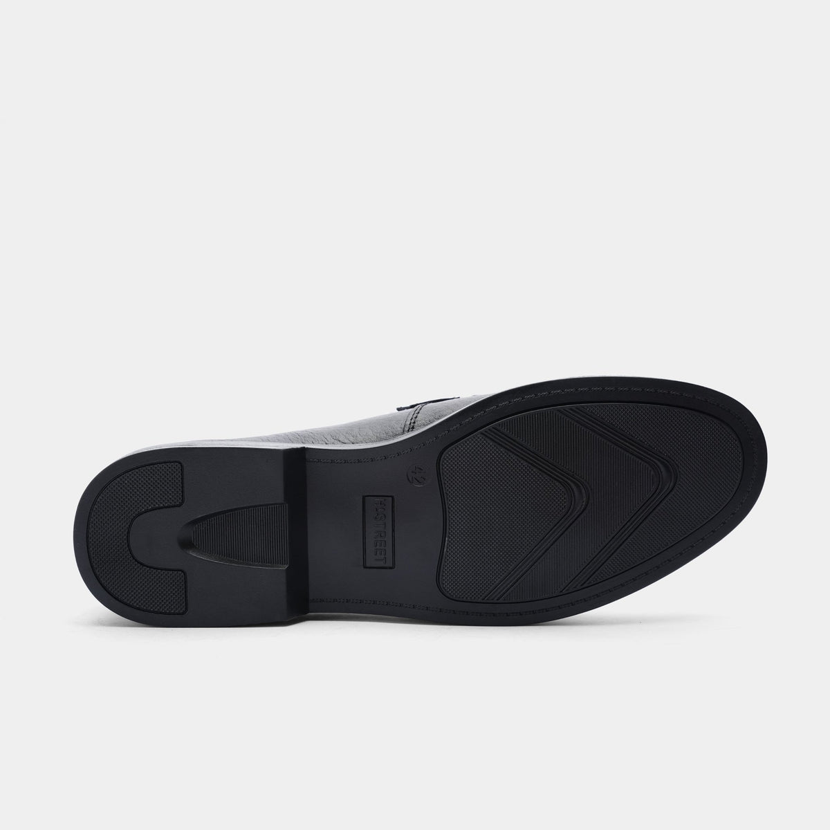 BLACK TEXTURED LEATHER SHOES - Hi-Street