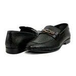 BLACK TEXTURED LEATHER SHOES - Hi-Street