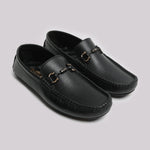 Black Textured Moccasin - Hi-Street