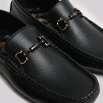 Black Textured Moccasin - Hi-Street