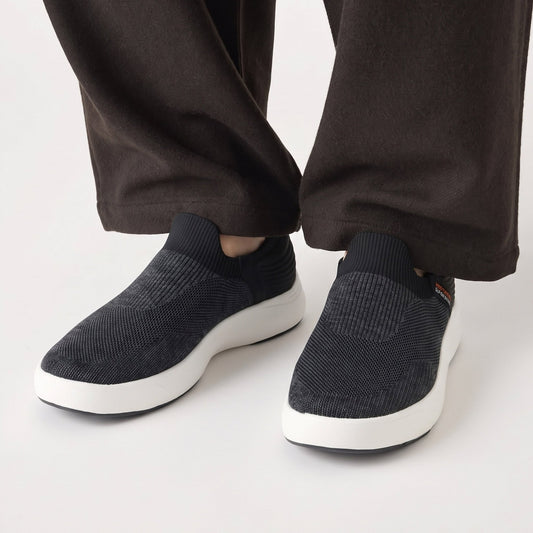 BLACK ULTRA LIGHT SLIP ONS SHOES - Hi-Street