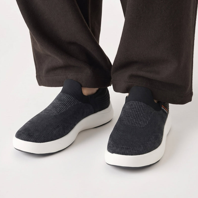 BLACK ULTRA LIGHT SLIP ONS SHOES - Hi-Street