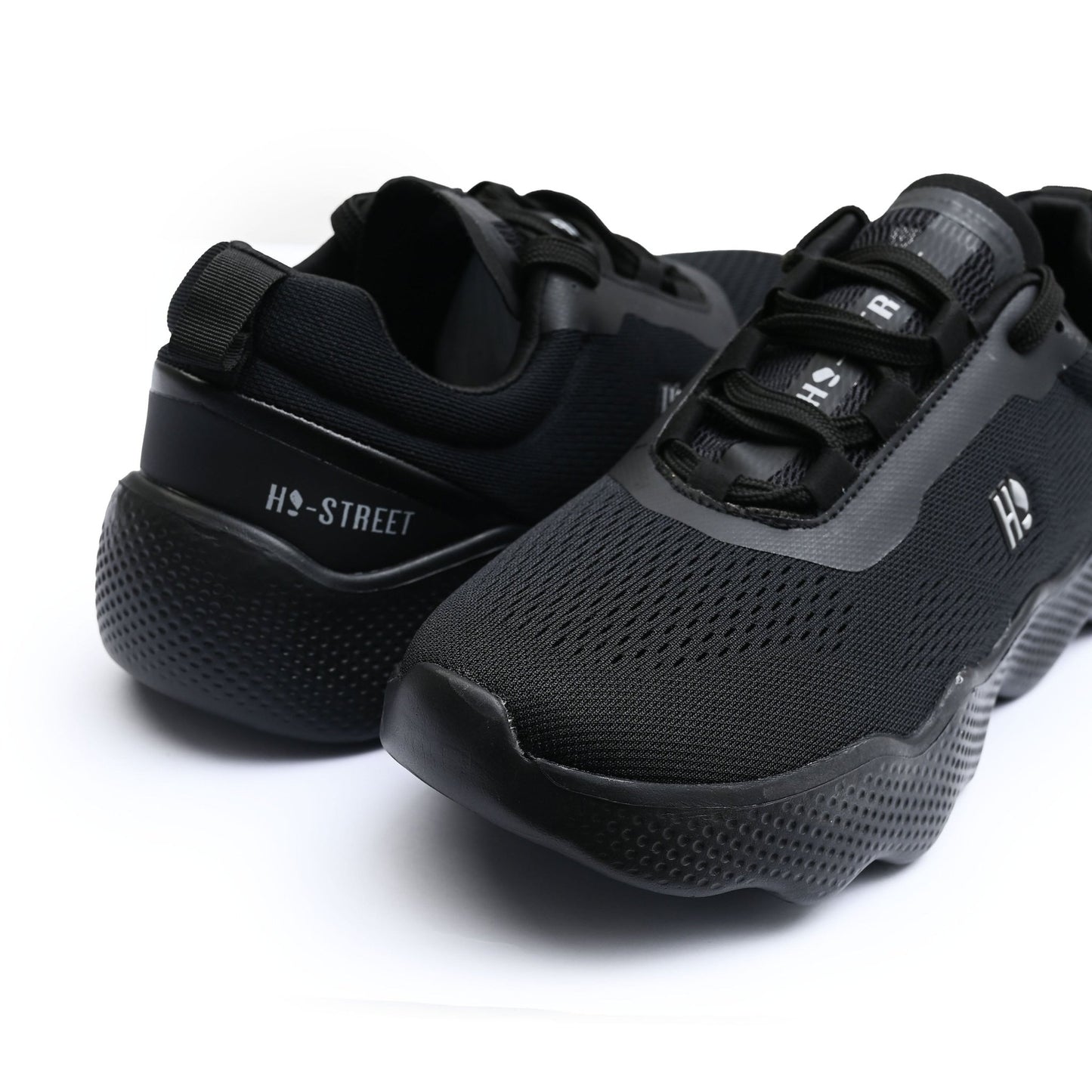 BLACK WAVY SOLE TRAINER - Hi-Street